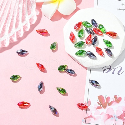 30Pcs 3 Colors Electroplate Glass Faceted Teardrop Beads EGLA-YW0001-86A-1