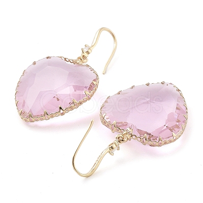 Glass Heart Dangle Earrings EJEW-Q800-19A-KCG-1
