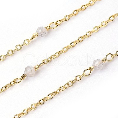 Handmade Natural Labradorite Beaded Chains CHC-P007-E07-1