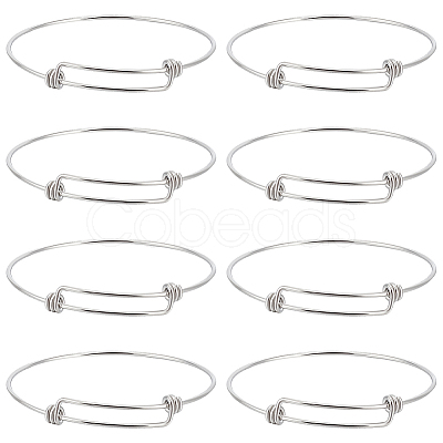 10Pcs Adjustable 304 Stainless Steel Bangles Making MAK-BBC0001-16-1
