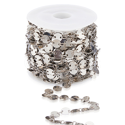 6M Brass Flat Round Link Chains CHC-HS0001-01P-1