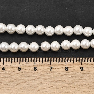 Electroplated Shell Pearl Beads Strands BSHE-K017-6mm-1
