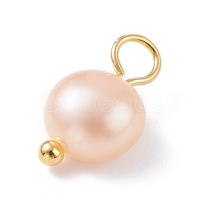 Natural Cultured Freshwater Pearl Charms PALLOY-JF01098-02-1