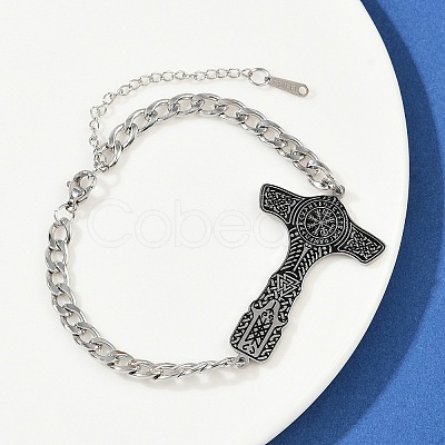 304 Stainless Steel Enamel Link Bracelets BJEW-P356-01A-P-1