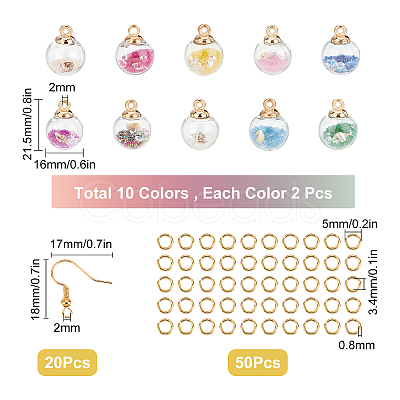 Ocean Theme Pendant Earrings DIY Making Kit DIY-SC0017-81A-1