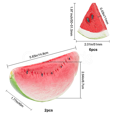 GORGECRAFT Imitation Food PVC Plastic & Silicone Watermelon Display Decorations AJEW-GF0003-14-1