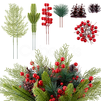 160Pcs Resin & Pvc Artificial Pine Needle Branches FIND-PH0025-62-1