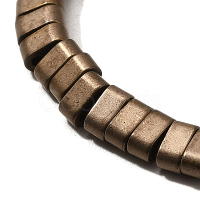 2-Hole Electroplated Synthetic Non-magnetic Hematite Beads Strands G-L613-A01-01F-1