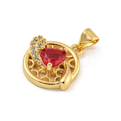 Rack Plating Brass Micro Pave Cubic Zirconia Pendants KK-G513-23A-01G-1