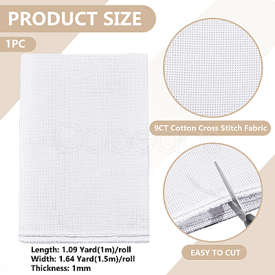 9CT Cotton Cross Stitch Fabric DIY-WH0591-281-1