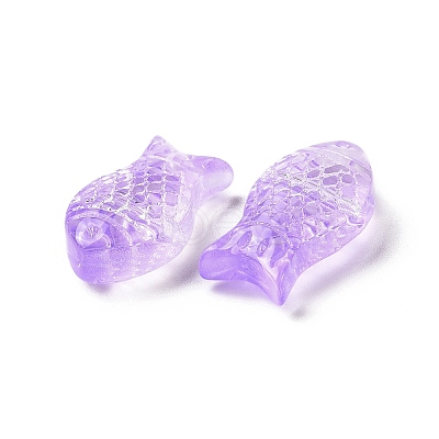 Transparent Spray Painted Glass Beads GLAA-I050-10B-1
