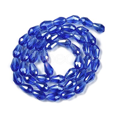 Transparent Electroplate Glass Beads Strands EGLA-N013-T8mm-B11-1