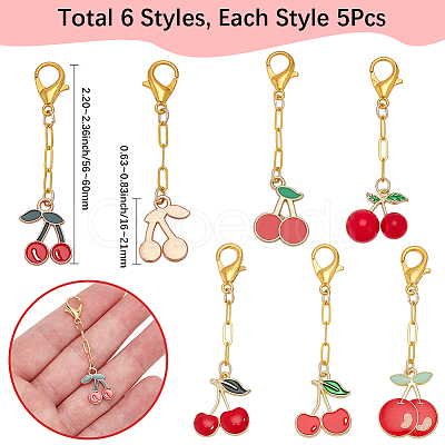30Pcs 6 Styles Alloy Resin Pendant Decorations HJEW-BM0001-18-1