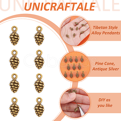 60Pcs Tibetan Style Alloy Pendants FIND-UN0004-31-1
