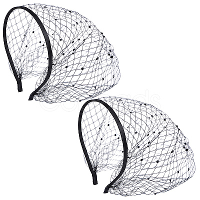 Mesh Veil Cloth Hair Bands AJEW-WH20120-52A-1