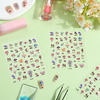 Mushroom Plastic Nail Art Stickers MRMJ-WH20004-07-1