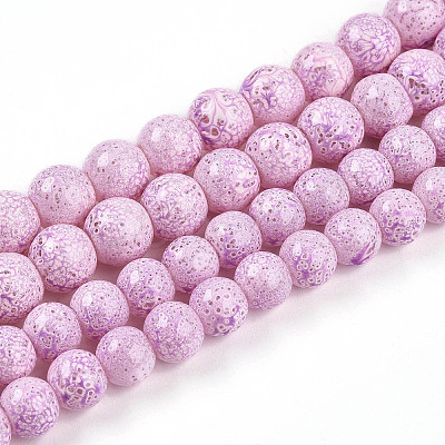 Transparent Baking Paint Glass Beads Strands DGLA-N009-8mm-02-1