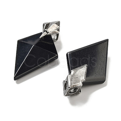 Natural Obsidian Pendants G-K338-10AS-08-1