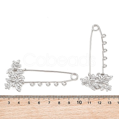 Flower 304 Stainless Steel Safety Pins Brooch Findings SA-CBA098D-14A-P05-1