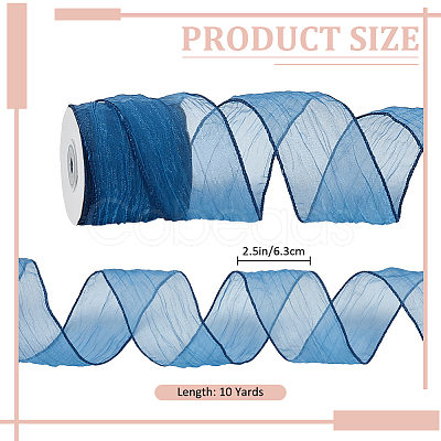 Polyester Organza Ribbons SRIB-WH0011-357A-1