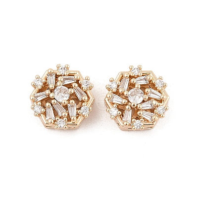 Rack Plating Brass Micro Pave Cubic Zirconia Beads KK-F879-06G-1