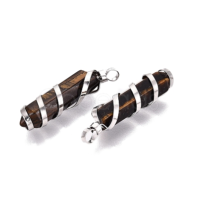 Natural Tiger Eye Pointed Pendants GG-N001-01P-01-1