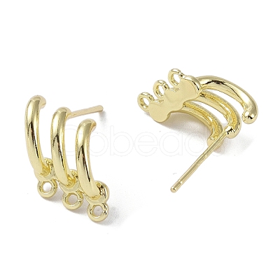Brass Stud Earring Findings KK-B087-08G-1