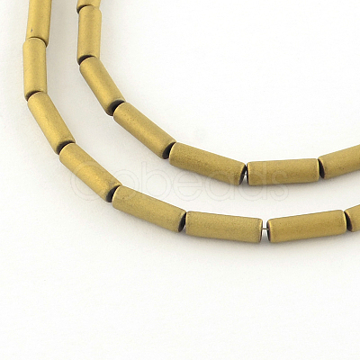 Tube Electroplate Non-magnetic Synthetic Hematite Bead Strands G-S203-22F-1