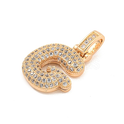 Brass Micro Pave Clear Cubic Zirconia Pendants KK-B099-01G-G-1