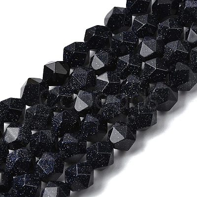 Synthetic Blue Goldstone Beads Strands G-Z119-A24-02-1