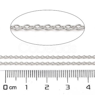 Anti-Tarnish Rhodium Plated 925 Sterling Silver Cable Chains STER-E072-02P-05-1