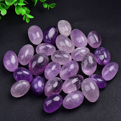 Natural Amethyst Oval Palm Stone Reiki Polished Healing Pocket Worry Stone PW-WG0BF9A-01-1