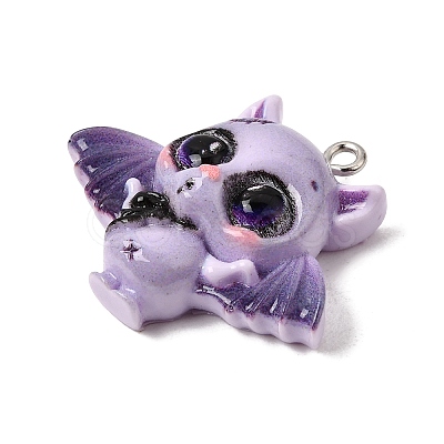Halloween Printed Opaque Resin Pendants RE-CBAD0A2-07C-P-1
