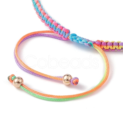 Gradient Color Adjustable Nylon Braided Cord Bracelet Making AJEW-JB01162-1