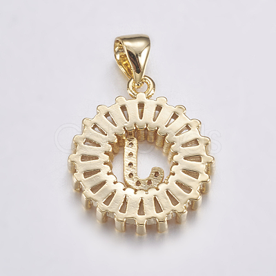 Long-Lasting Plated & Rack Plating Brass Micro Pave Cubic Zirconia Letter Pendants ZIRC-A007-03J-G-1