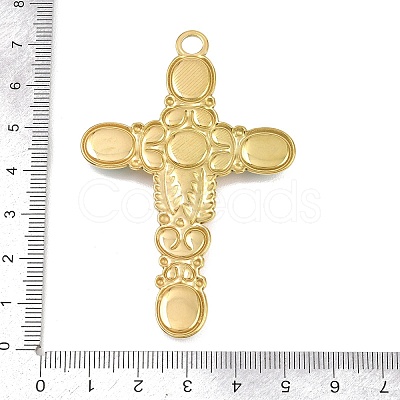 Bohemian Style 304 Stainless Steel with Synthetic Turquoise Big Pendants STAS-G381-02G-09-1