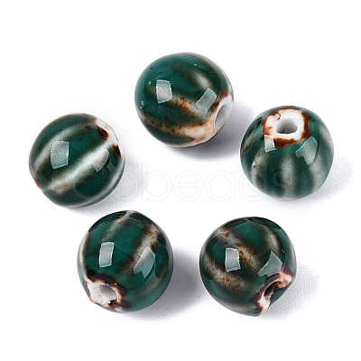 Vintage Porcelain Corrugated Beads PORC-N013-11D-1