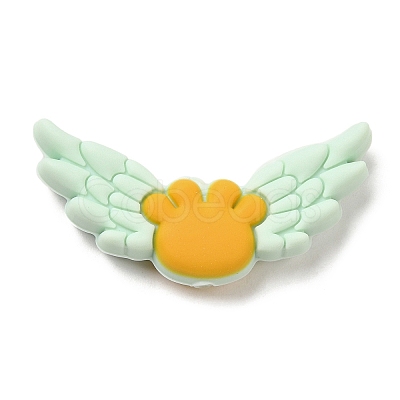 Wing Food Grade Eco-Friendly Silicone Focal Beads SIL-C004-01B-1