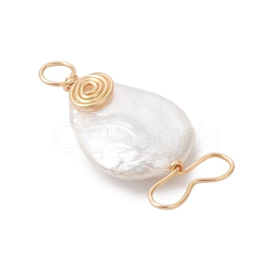 Natural Keshi Pearl Pendants PALLOY-JF05148-1