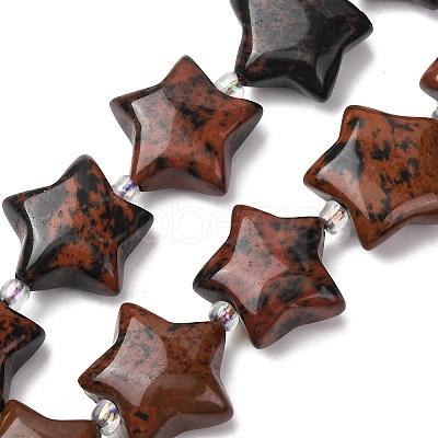 Natural Mahogany Obsidian Beads Strands G-K359-E03-1