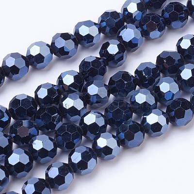 Electroplate Glass Beads Strand EGLA-J042-8mm-F01-1