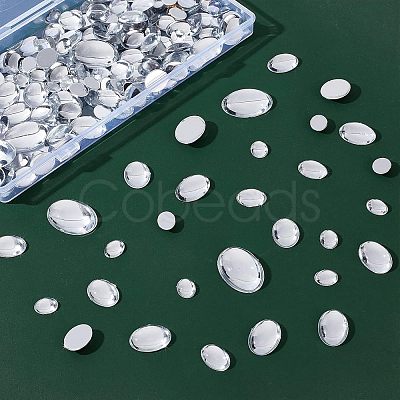 Nbeads 5 Sizes Transparent Acrylic Cabochons TACR-NB0001-24-1