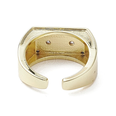 Brass with Cubic Zirconia Adjustable Rings RJEW-K257-59G-1
