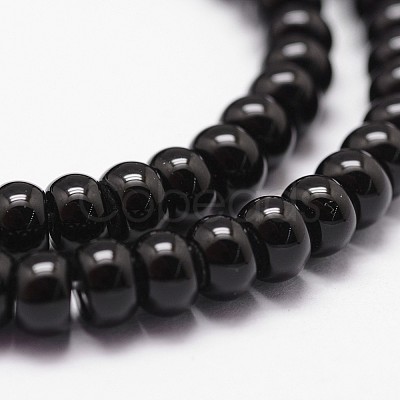 Natural Black Onyx Beads Strands G-P161-19-6x3mm-1