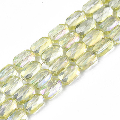 Electroplate Transparent Glass Beads Strands EGLA-N002-25-C02-1