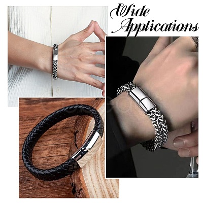 6Pcs 3 Styles 304 Stainless Steel Magnetic Clasps with Glue-in Ends STAS-CJ0003-26-1