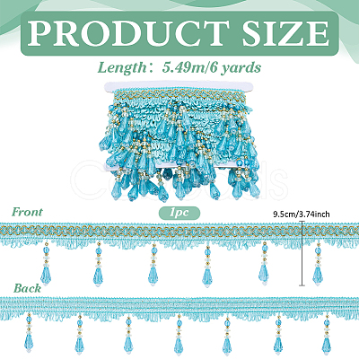 6 Yards Curtain Plastic Beaded Fringe Trim OCOR-PH0007-64A-1