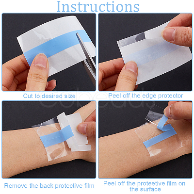 2 Rolls 2 Colors 5M Non-woven Fabrics Invisible Self Adhesive Bob Tape for Breast AJEW-GF0008-87-1