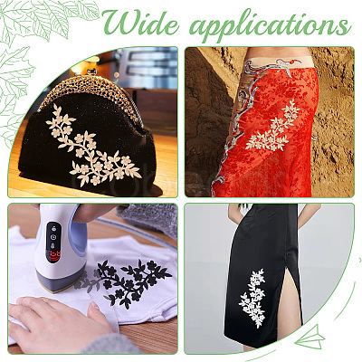 6Pcs 3 Colors Plum Blosssom Cotton Computerized Embroidery Sew on Patches PATC-NB0001-08B-1