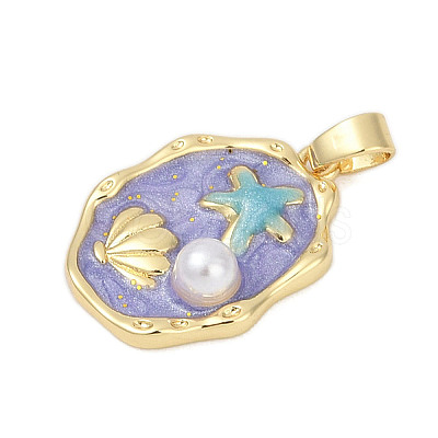 Brass Enamel Pendants KK-U068-02A-01G-1